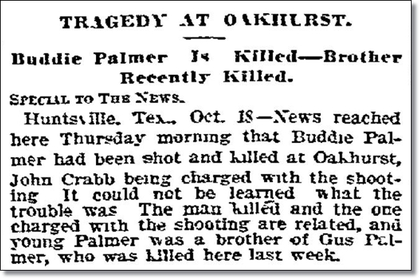 Buddie Palmer - Dallas Morning News - October 19, 1906